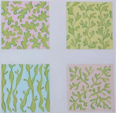 Kate Dickerson Needlepoint Collections Seaweed Coasters Set Needlepoint Canvas