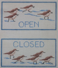 Kate Dickerson Needlepoint Collections Open/Closed Sandpipers Needlepoint Canvas