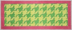 Kate Dickerson Needlepoint Collections Houndstooth Insert Yellow & Green Needlepoint Canvas - 6 x 2.5