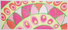 Kate Dickerson Needlepoint Collections Insert - Waves and Dots - Pinks and Greens Needlepoint Canvas - 6 x 2.5