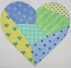 Kate Dickerson Needlepoint Collections Patchwork Mini Heart Needlepoint Canvas