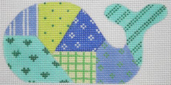Kate Dickerson Needlepoint Collections Patchwork Mini Whale Needlepoint Canvas