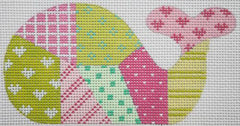 Kate Dickerson Needlepoint Collections Patchwork Mini Whale Needlepoint Canvas