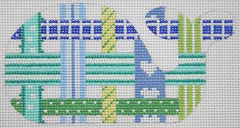 Kate Dickerson Needlepoint Collections Woven Ribbons Patchwork Whale Needlepoint Canvas
