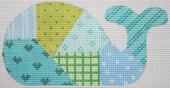 Kate Dickerson Needlepoint Collections Patchwork Mini Whale Needlepoint Canvas