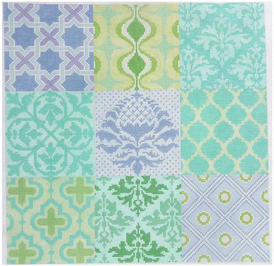 Kate Dickerson Needlepoint Collections Damask Wallpaper Patchwork Needlepoint Canvas