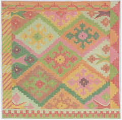 Kate Dickerson Needlepoint Collections Kilim Square with Diamonds Needlepoint Canvas
