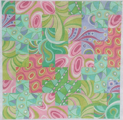 Kate Dickerson Needlepoint Collections Large Square Pucci Plus & Patchwork Needlepoint Canvas