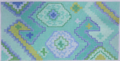 Kate Dickerson Needlepoint Collections Kilim Rectangle with Duck Cool Hues Needlepoint Canvas