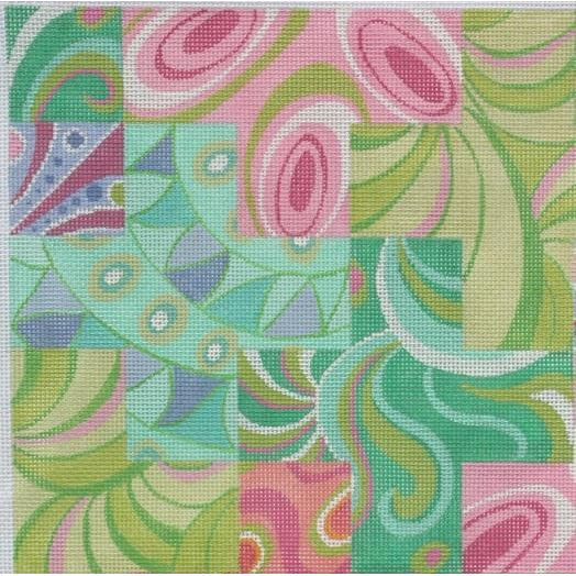 Kate Dickerson Needlepoint Collections Medium Square Pucci Plus & Patchwork Needlepoint Canvas