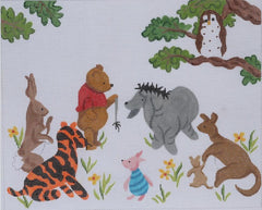 Kate Dickerson Needlepoint Collections Pooh Finds Eyeore's Lost Tail Needlepoint Canvas