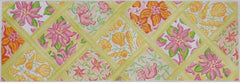 Kate Dickerson Needlepoint Collections Long Rectangle Lattice Yellow Pinks Corals & Greens Needlepoint Canvas