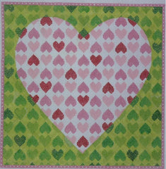 Kate Dickerson Needlepoint Collections Preppy Hearts On Heart Needlepoint Canvas