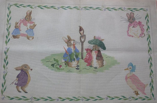 Kate Dickerson Needlepoint Collections Peter Rabbit & Friends Rug Needlepoint Canvas