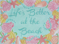 Kate Dickerson Needlepoint Collections Life's Better At The Beach Needlepoint Canvas