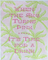 Kate Dickerson Needlepoint Collections When The Sky Turns Pink Needlepoint Canvas
