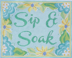 Kate Dickerson Needlepoint Collections Sip & Soak Needlepoint Canvas