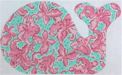 Kate Dickerson Needlepoint Collections Medium Whale Lilies Needlepoint Canvas