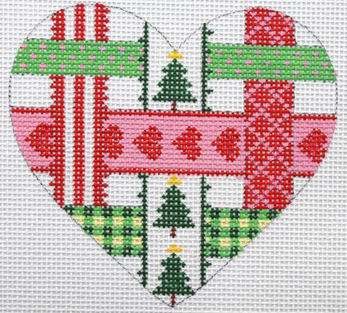 Kate Dickerson Needlepoint Collections Woven Ribbons - Christmas Colors Needlepoint Canvas