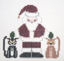 Painted Pony Designs Kitty Santa Needlepoint Canvas