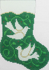 Susan Roberts Needlepoint Doves, mini sock Needlepoint Canvas