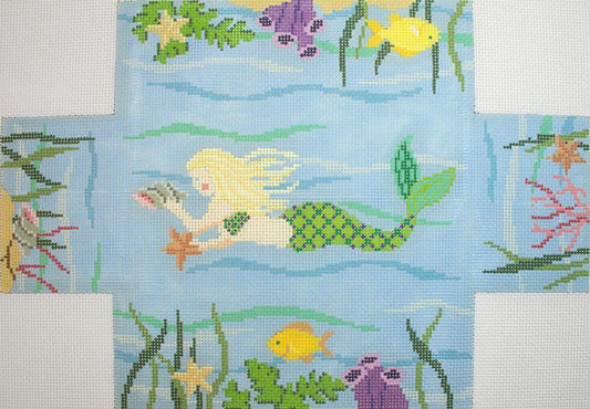 Susan Roberts Needlepoint Mermaid, brick cover Needlepoint Canvas