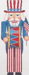 Susan Roberts Needlepoint Uncle Sam w/ Drum, 18" nutcracker Needlepoint Canvas