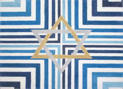 Susan Roberts EP Arts Blue Stripe Star, Tallis Needlepoint Canvas