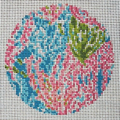 The Gingham Stitchery Krissy Johnson Designs Party Coral Needlepoint Canvas