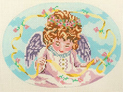 Barbara Russell Angel Oval Needlepoint Canvas