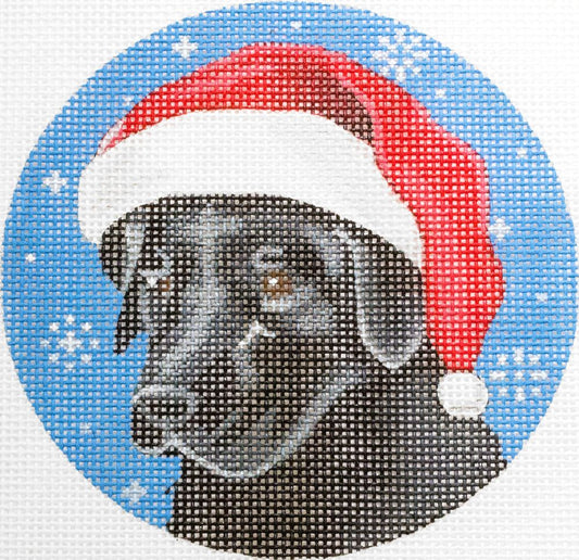 Pepperberry Designs Black Lab Santa Needlepoint Canvas