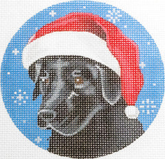 Pepperberry Designs Black Lab Santa Needlepoint Canvas