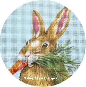 Melissa Shirley Designs Carrot Bunny Ornament Needlepoint Canvas