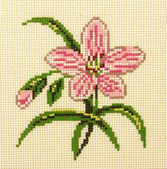 Barbara Russell Wild Flower Coaster: Spring Pea Needlepoint Canvas