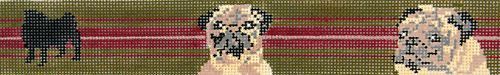 Barbara Russell Pug Dog Collar Needlepoint Canvas