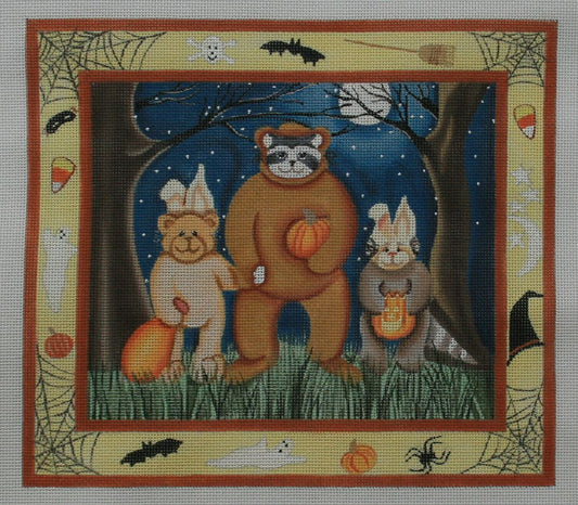 Maggie Co Halloween Trick-or-Treaters Needlepoint Canvas