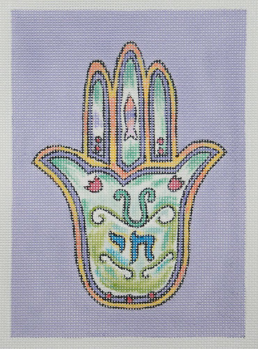 PLD Designs Marcia Steinbock Hamsa - L'Chaim Needlepoint Canvas
