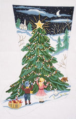 PLD Designs Decorating the Tree Stocking - Needlepoint Canvas