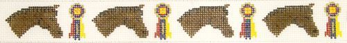 CBK Needlepoint Collections Horse Heads and Ribbons Belt Needlepoint Canvas