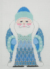Susan Roberts Needlepoint Blue Coat Santa Single Needlepoint Canvas