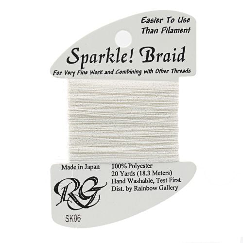 Rainbow Gallery Sparkle Braid - 06 White Pearl