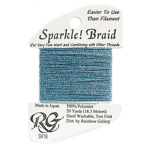 Rainbow Gallery Sparkle Braid - 18 Silver Blue