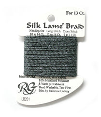 Rainbow Gallery Silk Lame Braid 13 - 201 Gunmetal