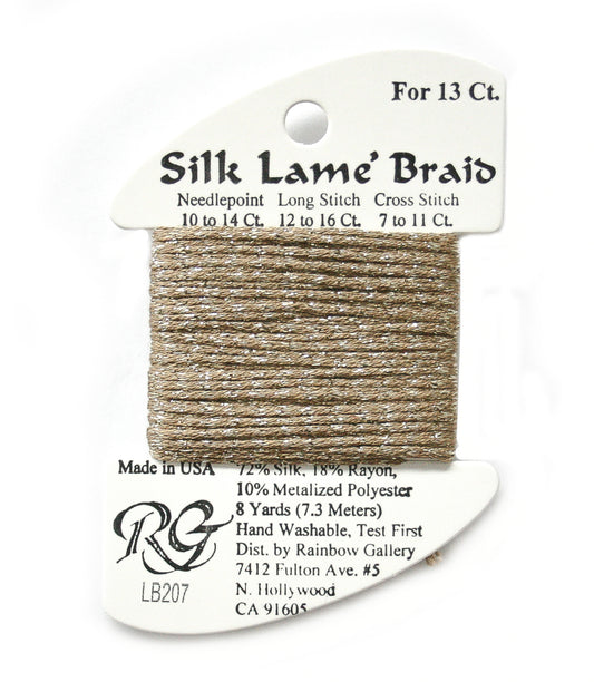 Rainbow Gallery Silk Lame Braid 13 - 207 Prairie Dust