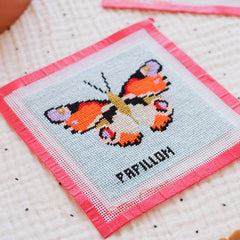 Cotton Clara Craft Kits & Supplies - Butterfly Needlepoint Kit - Beginner Craft Kit