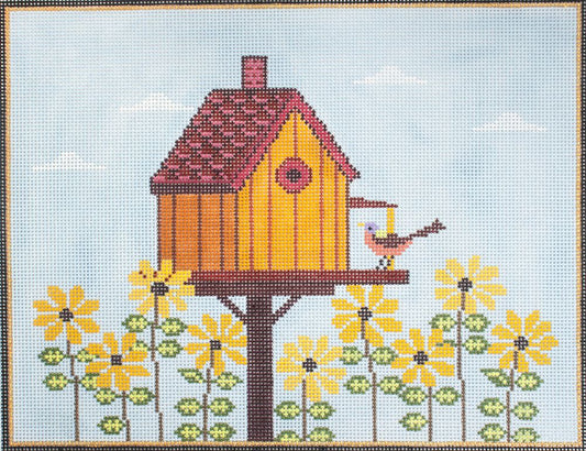 Cooper Oaks Design Fall Birdhouse Needlepoint Canvas