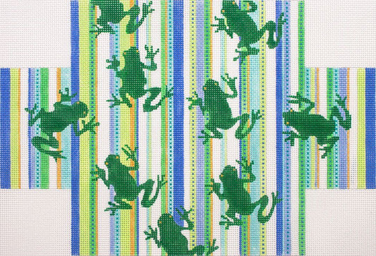 CBK Needlepoint Collections Frogs Brick Needlepoint Canvas