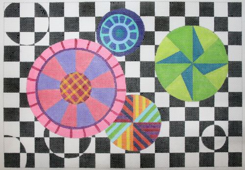 Zecca Circles and Squares 392 Needlepoint Canvas