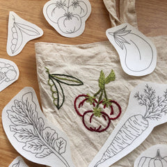 M Creative J Vegetables Peel Stick & Stitch Embroidery Patterns