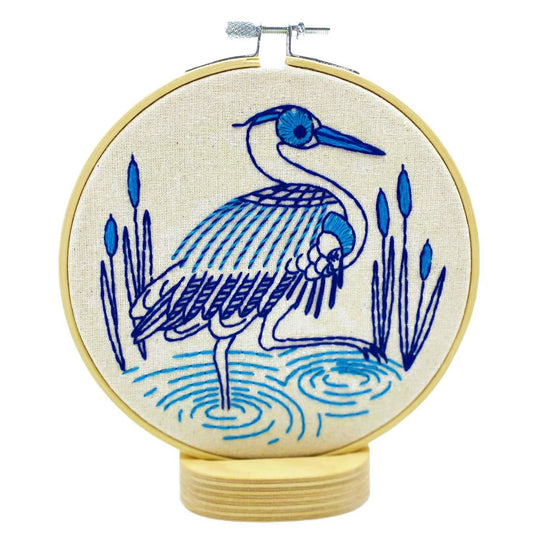 Hook Line and Tinker Blue Heron Embroidery Kit